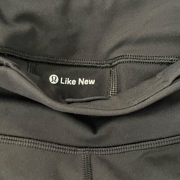 Lululemon Pace Rival Crop Leggings Black Full On Luxtreme 22" Size 2 - Picture 4 of 7